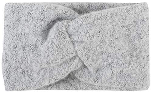 styleBREAKER Damen Feinstrick Stirnband mit weicher Oberfläche und Twist Knoten Detail, warmes Winter Haarband, Headband 04026043, Farbe:Hellgrau
