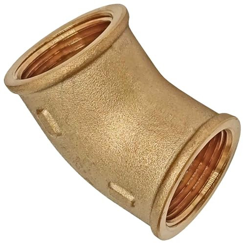 MegaHaustechnik Winkel 45° mit 1/2 Rohr Zoll Innengewinde IG - Gewinde Fitting Verschraubung aus Messing