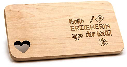 Donari Holzbrettchen mit Gravur | Geschenk Erzieherin | Dankeschön Erzieherin | Abschiedsgeschenk Erzieherin | Abschiedsgeschenk Kindergarten (Beste Erzieherin)