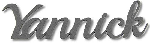 Kreativknoten Filz Namensschriftzug in tollen Farben perfekt zum Basteln und Dekorieren (grau 3cm)