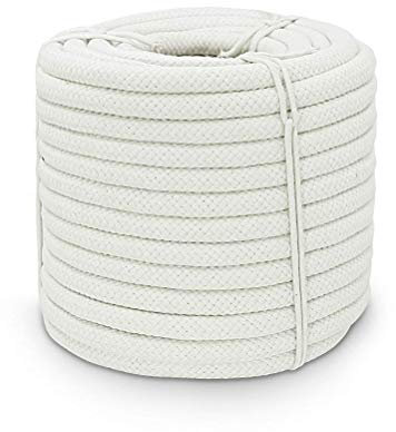 Aoneky Corde en Coton Tressée 10/14/16mm, 15-60M - Cordon Coton Macramé en Fibres Naturelles pour Décoration, Bateau, Sport (10mm x 30M)
