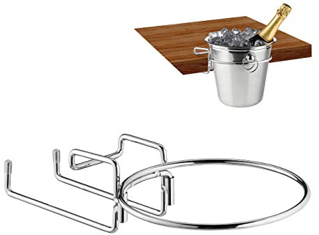 Relaxdays Rafraîchisseur à champagne, porte-bouteille de vin froid pour table de 18 m Ø, peu encombrant, pour cava, fer, argent