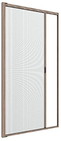 Zanzanet Zanzariera laterale orizzontale ultra sottile cassonetto 32mm su misura porta finestra scorrevole avvolgibile a molla antivento personalizzabile colori e reti Made in Italy Castano