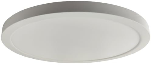 FactorLED Plafón Led Techo Circular Blanco 18W, Placa Superficie o Empotrable para baño, cocina, salón, dormitorio, etc... Downlight interior, Color de Luz Seleccionable (CCT) (Blanco, 22.5cm)