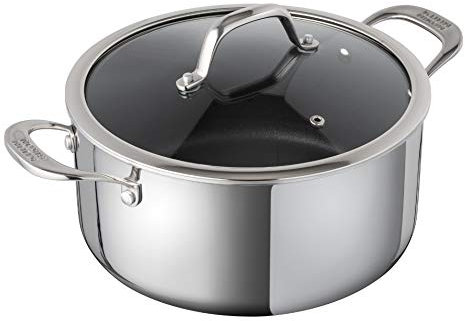 KUHN RIKON Peak Kochtopf beschichtet mit Glasdeckel, Edelstahl, Induktion, 3 Liter/20 cm, Silber