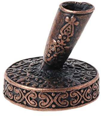 Baiyao Vintage Metallfeder Federkiel Dip Pen Halter mit runder Basis, Metall Füllfederhalter Stand Schule Bürobedarf Briefpapier Student Geschenk