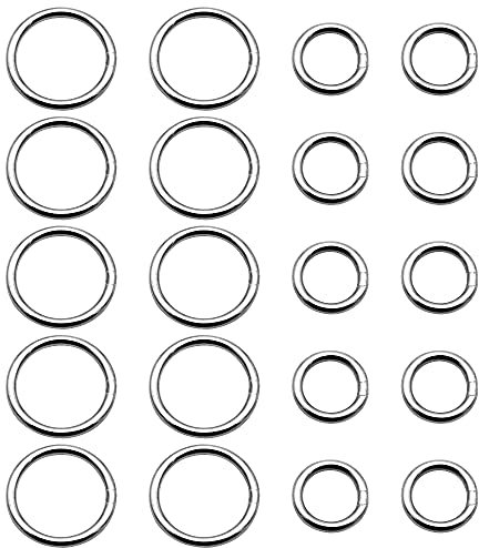 CYUaoao O - Ring Stahl 20 Stück Geschweißter Rundringe Edelstahlring 14mm | 24mm für Hundeleine, Blumenampel, Handgemachte DIY Zubehör, Schlüssel Traumfängern