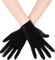 EORUBE 1920s Handschuhe für Damen Handgelenklange Kurze Samt Handschuhe Party Kostüm (Schwarz)