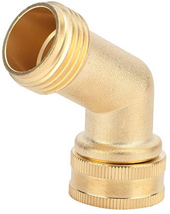 Anschluss Gartenschlauch, 3/4'' 45 Grad Massivmessing Ellbogen Kugelhahn Schlauchverbinder Adapter Schwerer Schwanenhals Schlauchadapter für Gartenrasen