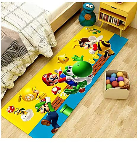 lcey Wohnzimmer Teppich,Super Mario Teppich Kinder 3D-Vorleger Cartoon Moderne Wohnzimmer Schlafzimmer Hauptdekoration for Wohnzimmer Dekoration-5||60X120cm