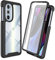 RonRun Cover Motorola Edge 30 Pro, con Protezione per Schermo Incorporata, 360° Gradi Rugged Trasparente Custodia Antiurto AntiGraffio Silicone Protezione ​Totale ​Custodia Nero