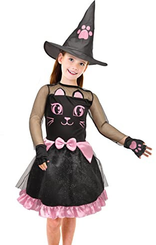 Ciao Strega gattina Kitty costume travestimento bambina (Taglia 7-9 anni)