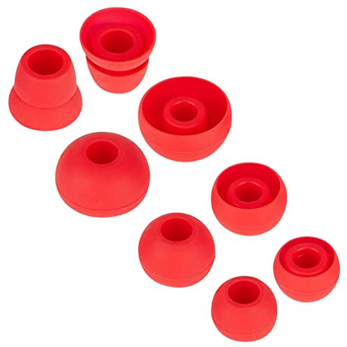 Replacement Earbud Tips Ear Tips For Earbuds Earbud Pads Replacement Earbuds Replacement Tip Earbuds Tips Compatible With Beats By Dr Dre Powerbeats 1 2 3 Wireless Stereo Earphones 4 Pairs (Light Red)