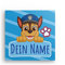 MIXPIX® – PAW Patrol Chase Peek-a-boo 20x20cm Fotokacheln Personalisiert Mit Namen – Geburtstagsgeschenk für Kinder – Drucke mit Wiederverwendbaren Klebepads