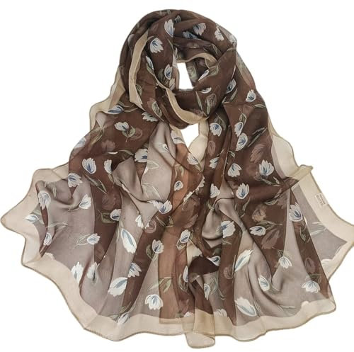FAIRYGATE Halstücher für Damen Chiffon Schal Seidentuch Scarf Seidenschals Shawl Satin Silk Cloth Abendkleid Festlich Hochzeit Braut Seidenschal 64011