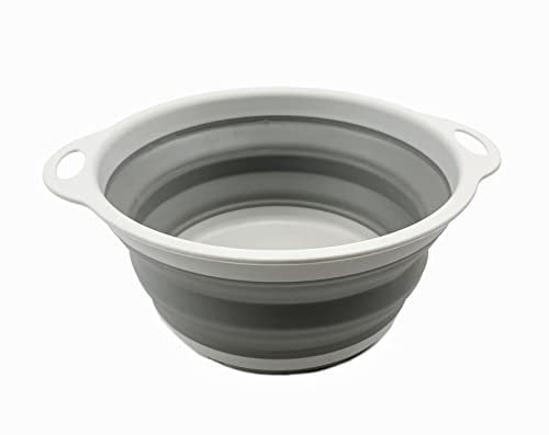 SAMMART Collapsible Bowl - Portable/Space Saving Plastic Bowl (Grey (Bowl))