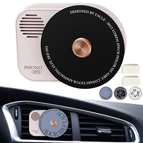 JINGAN Ambientador para Coche con Tocadiscos - Difusor de Salida de ventilación de Perfume Air Fresh Clip,Regalo para Ella, eliminador de olores de Larga duración, Accesorios/Adornos para Autos