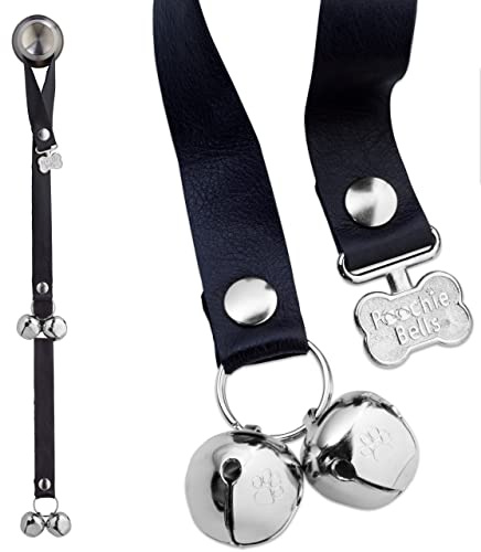 PoochieBells Lux Leather USA Handcrafted Dog Doorbell, Trusted by Pros & Pet Owners for 15+ Yrs, Quick & Easy Potty/Housetraining Puppy Training Bells, Beautifully Made, Easy to Hear, Train in Days