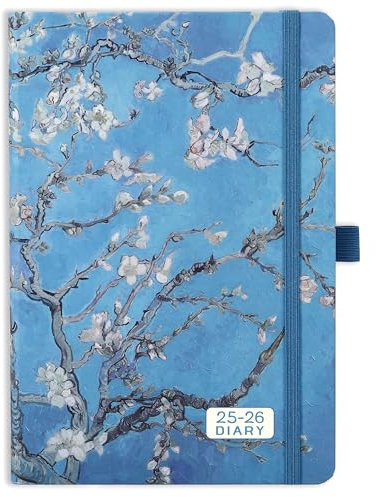 Agenda 2026 settimanale, formato A5, da gennaio 2026 a dicembre 2026, con copertina rigida beige, passante per penna e tasca posteriore