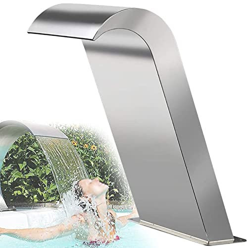 DEHIWI Poolfontäne Aus Edelstahl Schwalldusche Schwimmbad Pool Wasserfall Brunnen Teich Garten Wasserspiel Entspannung,300x600mm