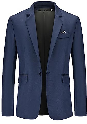 Blazer léger à carreaux pour homme - Coupe ajustée - Style décontracté - Pour mariage - Vert - Tailles S, M, L, XL, 2XL, 3XL, 4XL, 5XL, Bleu marine, M