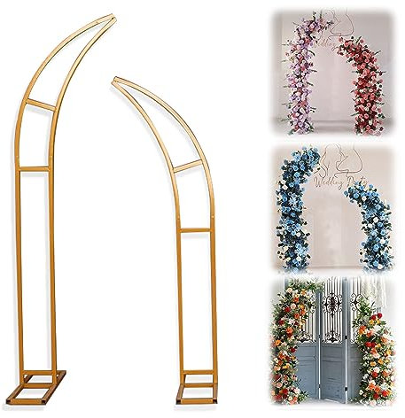Metall Hochzeitsbogen Hintergrundständer, DIY Gartenbogen Aus Metall, Hochzeit Bogen Hintergrund Stand Für Geburtstagsfeier, Hochzeit, Gartendekoration, Gold, 1.8+2.1M