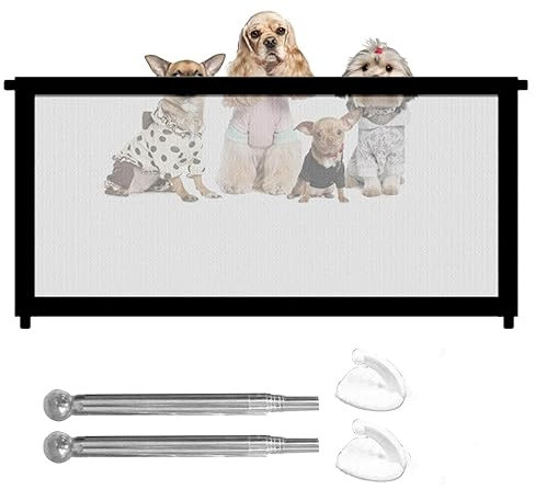 Barriera per Cani,Cancelletto per Cani,Portatile Pieghevole Dog barriera di sicurezza,Barriera Sicurezza Cani e Gatto,Cancello per Cani Estensibile,per cani e gatti di piccola taglia,110 * 72cm
