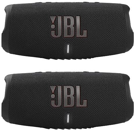 JBL Charge 5 - Waterproof Portable Bluetooth Speaker - Black/Black (Pair)