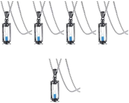 SHERCHPRY 5 Pièces Collier Sablier Retourneur De Temps Bijoux De Sablier Vintage Collier Pendentif Sablier Bijoux Sablier Accessoires Ancien Acier Au Titane Homme