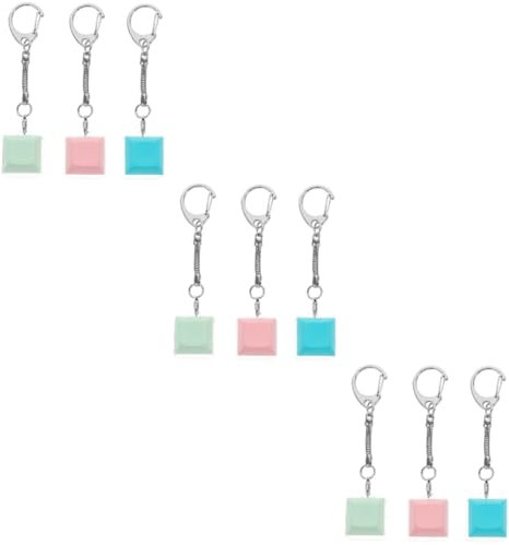 ibasenice 9 pcs keyboard keychain mini purses mini backpack keychain music keychain clicker fidgets toy cool keychain finger keycaps button bag decor handbag pendant charm keyboard pendant