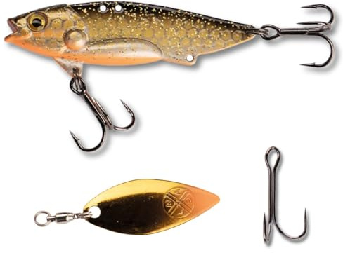 LMAB Techno Vibe - Vibration Bait - 3 Größen, Zikade, Blade Bait, Lipless Crankbait, Angelköder Raubfischangeln, Angel Köder Zander & Barsch, Zikaden, Spinner Blatt (15 Gramm | 5,8 cm, Golden Roach)