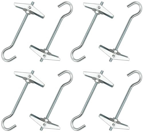 DDHOMIN 8 PCS Plasterboard Ceiling Hooks for Drywall Cavity Hollow Wall Board Plank Hanging Plants (M5)