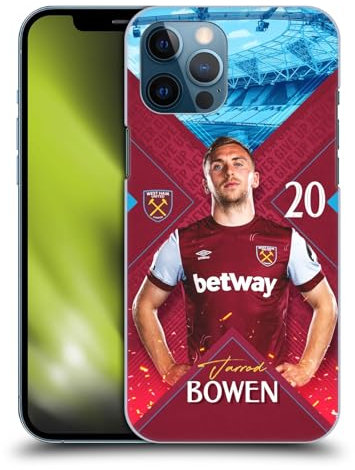 Head Case Designs Officially Licensed West Ham United FC Jarrod Bowen 2023/24 First Team Hard Back Case Compatible With Apple iPhone 12 Pro Max