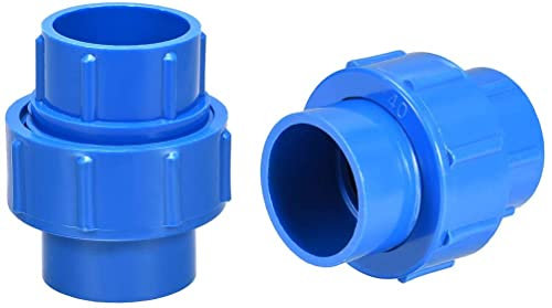 XYWHPGV 40mm X 40mm PVC Raccord De Tuyau Union Solvant Socket Connecteur Rapide Bleu 3pcs(bb3f6 d7a44 87d9a 013c4 2fb49 fbce1
