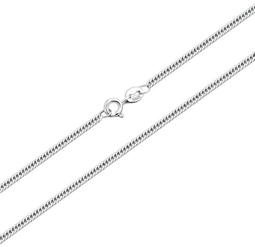 Elenta Mens Chain 925 Sterling Silver Curb Chains - 20 Inch Italian Necklace Jewlery, Cuban For Men Women Teens, Fine 2mm Neck Links Diamond Cut, Birthday Gift