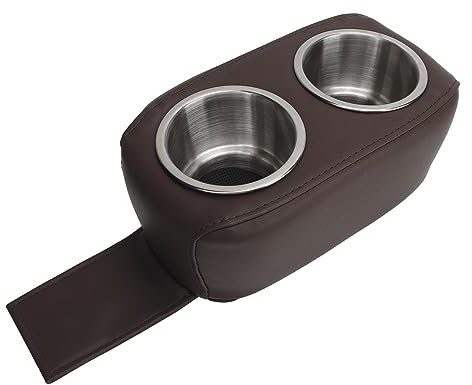 Portavasos De Doble Nivel, Portavasos Portátil, Portavasos para Bebidas, Portavasos De Pontón De Acero Inoxidable para Barcos Y Automóviles RV(Marrón)