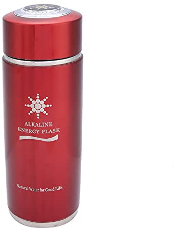 KJAOYU Bouteille d'eau alcaline et d'énergie, flacon en acier inoxydable, bouteille d'eau alcaline Portable, Nano Balance, tasse d'énergie Bio (Rouge)