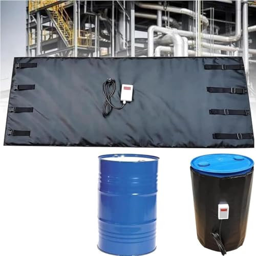 Metal Oil Drum Heater, 2300W/4000W IBC Ton Barrel Heater, Oil Drum Electric Heating Jacket for Valves, Instruments, Tanks, Grease Keg Heater, 0-150℃,55Gallon/200L-Black