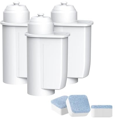 Waterdrop Ersatzwasserfilter für Siemens® EQ Series EQ6, EQ9 S700, EQ500, TZ70003 TZ70033, Brita® Intenza, Bosch® TZ70003, TCZ7003, 3 Packs (enthalten 3 Entkalkungstabletten)