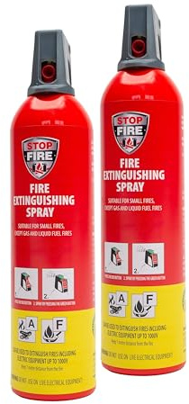 IWH - Feuerlöschspray 750 ml | Kompakter ABF Schaumlöscher ideal für Camping, Auto, Haus und Freizeit | Kleines Feuerlöschspray ideal auch für unterwegs | Inhalt: 2x750 ml; H: 315 mm