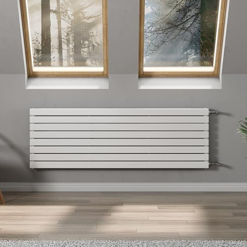 WITEN&NOCK TÖDI horizontale Desighheizkörper Austauschheizkörper Flach Paneelheizkörper 600x1800mm mit Seitenanschluss Nabenabstand 500 mm inkl. Montageset weiß in Hochglanz