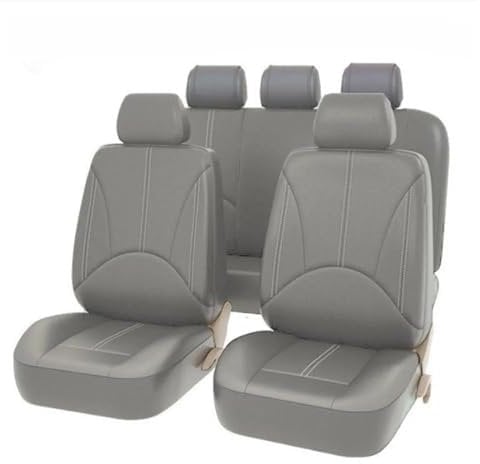 DZSLLOOI Pkw-Sitzbezug 9PCS Leder Auto Sitzbezüge Für Toyota Für Avalon Für Avensis Für Allion Für Auris Für Crown Auto Sitzkissen Auto-Sitzschoner(Grau)