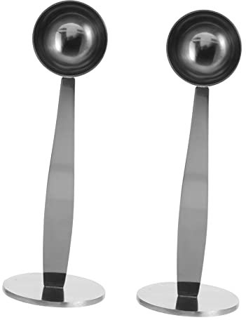 PAMINGONO 2 Pcs Coffee Spoon Espresso Wdt Coffee Machine Spoons Coffee Scoop Coffee Measuring Spoon Coffee Bean Pressing Tools Espresso Coffee Maker Tea Scoops Stainless Steel Silver