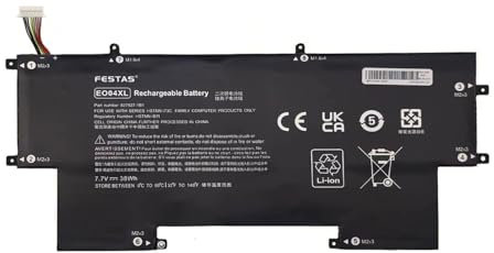 FESTAS 7,7 V 38 Wh Interfaz Blanco EO04XL E004XL HSTNN-IB71 8226-005 Batería compatible con HP EliteBook Folio G1 4K Series E0O4XL E004XL EO04038XL-PL 827927-1C1 HSTNN-173C HSTNN-I73C HSTNN-IB7I