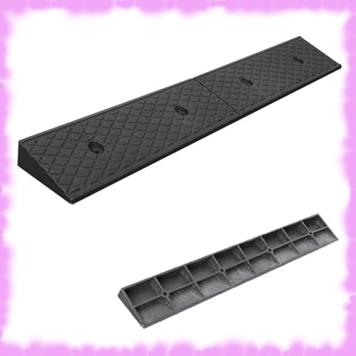 REDEXI Robustem Bordsteinkanten Rampe, Fahrzeug Bordsteinrampe Für Bürgersteig/Auffahrt/Garage/Stufen/Treppen, 100x15x3/4/5/6cm Auffahrrampe, Gummi Material(100x15x6cm)