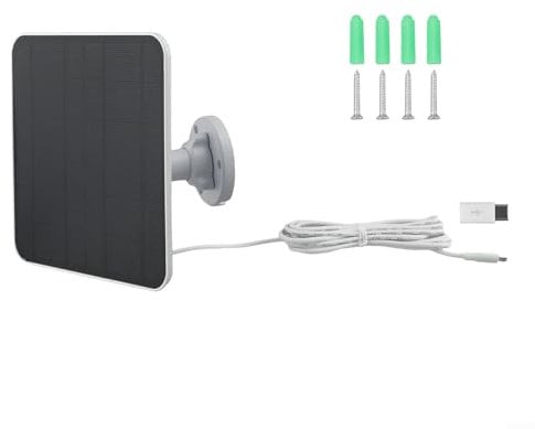 5W Solar Panel Chargers, IP65 Waterproof for Ring Video Door Bell 4/3/2 Solar Charger with 3 Meter Power Cable Accessories(White)