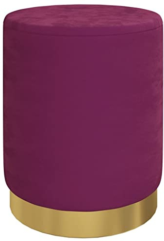 vidaXL Aufbewahrungshocker Rund Sitzhocker Polsterhocker Fußhocker Rundhocker Sitzpouf Pouf Hocker Schemel mit Stauraum Wohnzimmer Violett Samt 31 x 37 cm