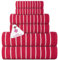 Casa Copenhagen Ecstatic 6-teiliges Handtuch-Set – Rosa, 600 g/m², 2 Badetücher, 2 Handtücher, 2 Waschlappen aus weicher ägyptischer Baumwolle für Badezimmer, Küche und Dusche