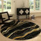 Waschbare Runde Teppiche 90 cm, Schwarz Goldene Marmortextur Rutschfester Runder Rugs für das Wohnzimmer, Schwarz Gold Weicher Niedrigfloriger Teppich für unter den Esstisch