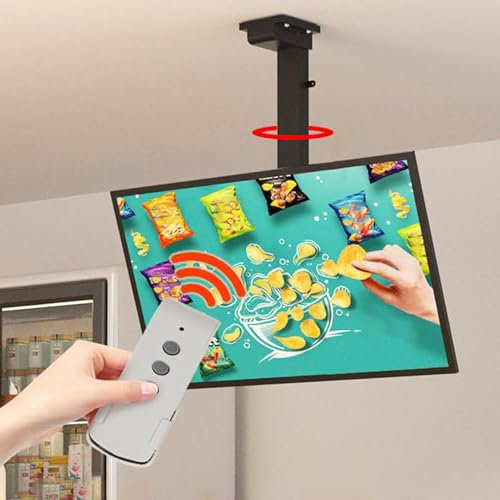 GUODDM Motorised Tv Bracket - Telescopic Electric TV Lift, 360° Rotation Electric Ceiling Tv Mount, Motorized TV Mount Lift With Remote Control, Height Adjustment, For Most 32-70 Inch TVs(900-2200MM)